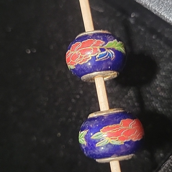 925 Glass beads/charms. Matching pair. - Picture 4 of 6